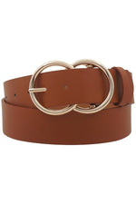 Tan Faux Leather Belt with Double "O-Ring" Buckle | Bella Lucca Boutique