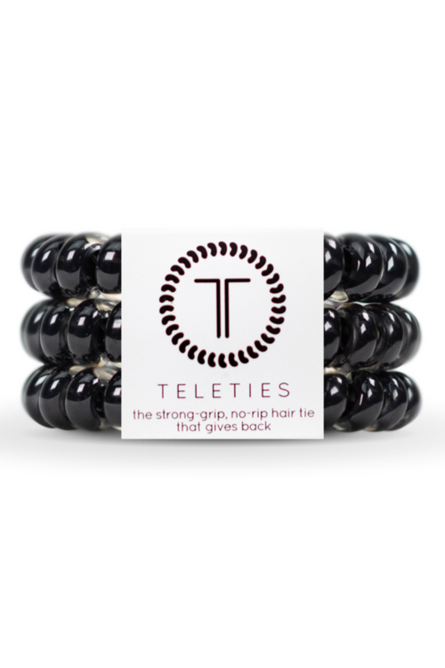 Jet Black Teleties Hair Tie | Bella Lucca Boutique