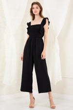Women's Solid Black Wide Leg Jumpsuit | Bella Lucca Boutique