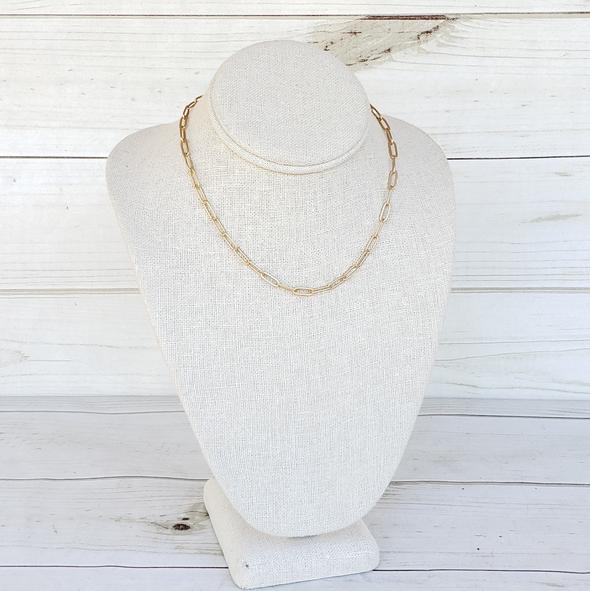 Virtue Jewelry Large Gold Paperclip Necklace | Bella Lucca Boutique
