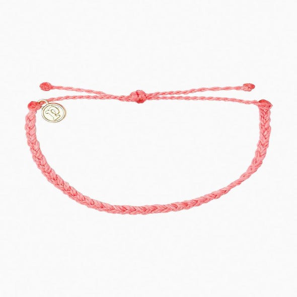 Pura Vida Mini Braided Bracelet Petal Pink colorful beach vibes wrist candy pink beach solid-petal-pink