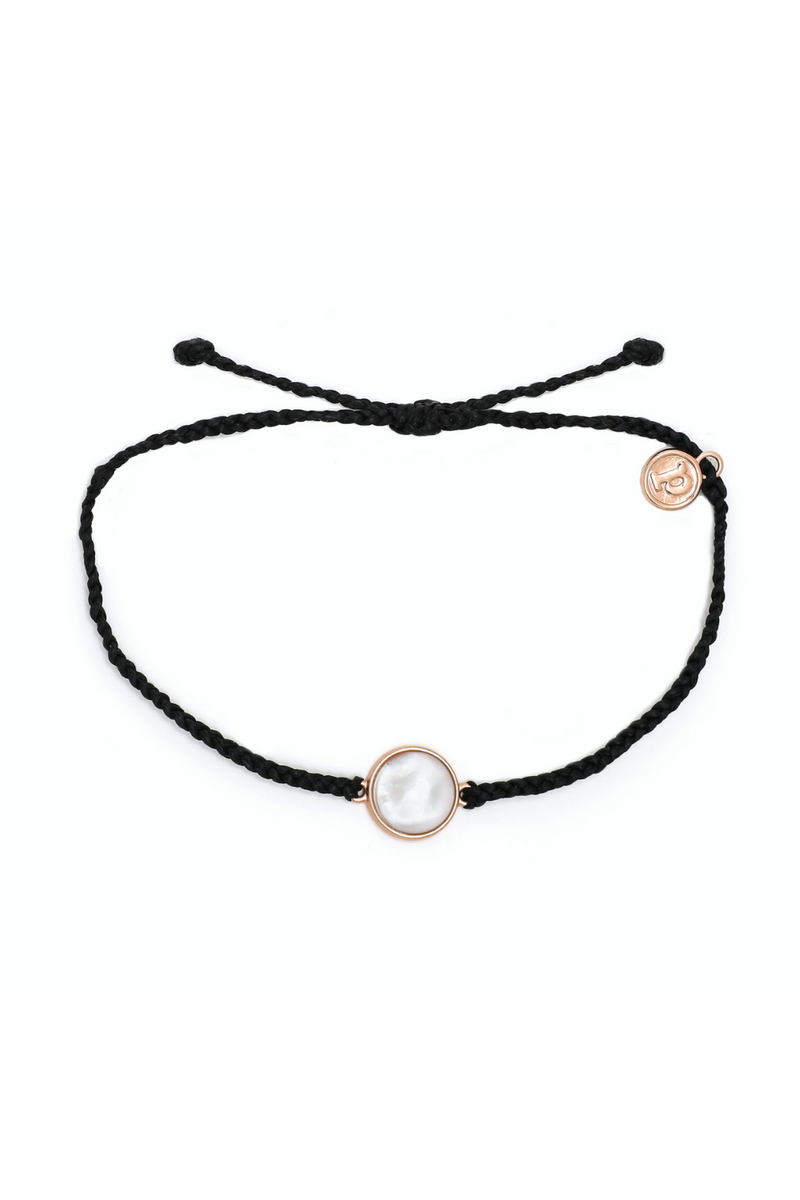 Pura Vida Rose Gold Mother of Pearl Bracelet | Black