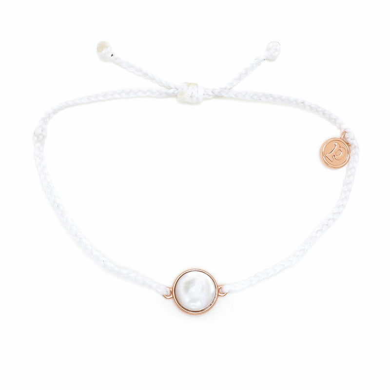 Pura Vida Rose Gold Mother of Pearl Bracelet | White