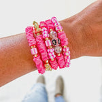 Pink Leopard Bracelet Stack Set of 5 Bracelets | Bella Lucca Boutique