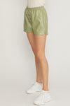 Olive Faux Leather High Waisted Shorts  Bella Lucca Boutique
