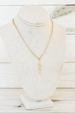 Virtue Jewelry Gold Paperclip Necklace with Lightning Bolt Charm | Bella Lucca Boutique