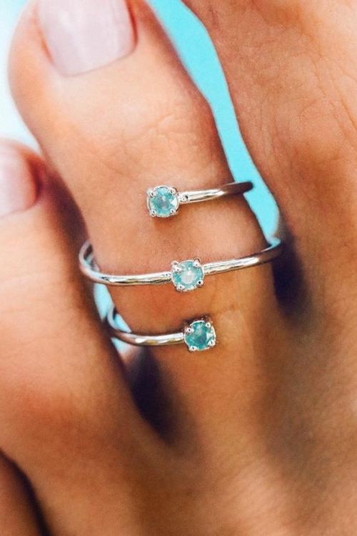 Pura Vida Triple Opal Stone Toe Ring | Bella Lucca Boutique