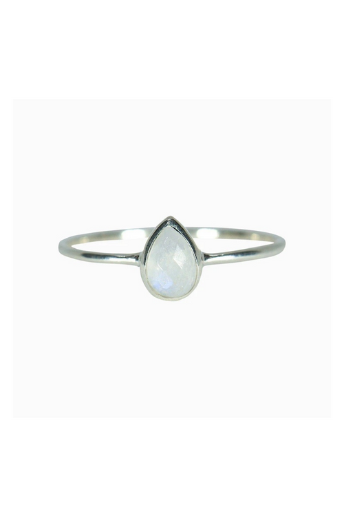 Pura Vida Silver Teardrop Moonstone Ring | Bella Lucca Boutique