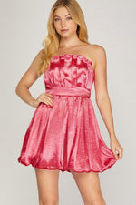 Hot Pink Tube Top Bubble Hem Dress | Bella Lucca Boutique