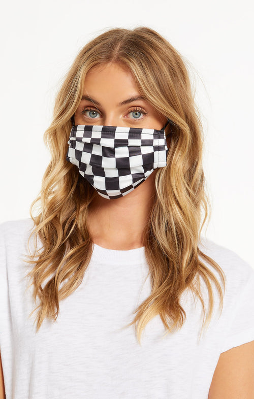 Z Supply Satin Reusable Face Mask-Checker Print