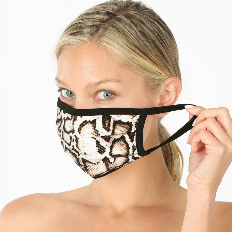 Brown Snake Face Mask | Bella Lucca Boutique