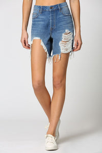 Super Cute Heavy Frayed Denim Jean Shorts | Bella Lucca Boutique