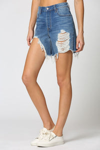 Super Cute Heavy Frayed Denim Jean Shorts | Bella Lucca Boutique