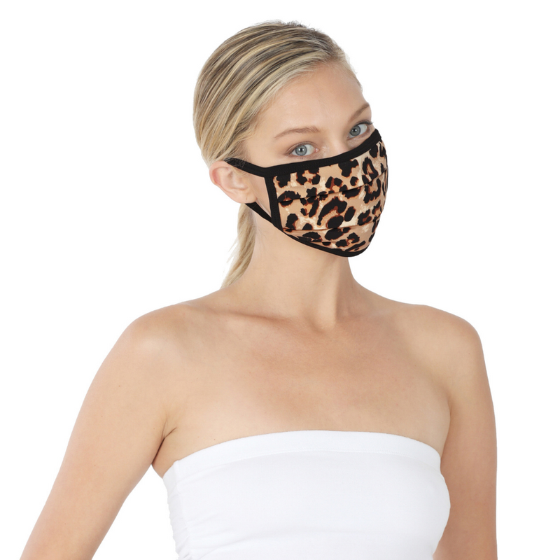 Tan Cheetah Face Mask | Bella Lucca Boutique