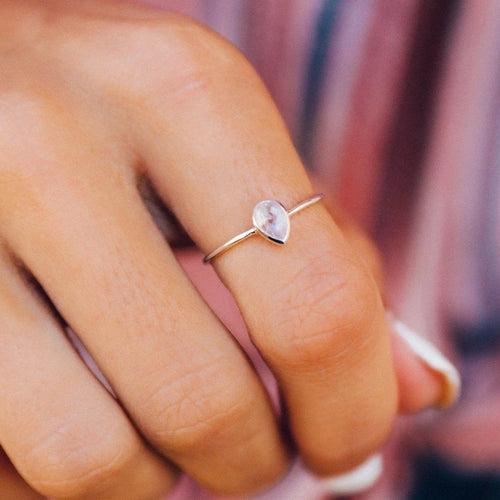 Pura Vida Silver Teardrop Moonstone Ring | Bella Lucca Boutique