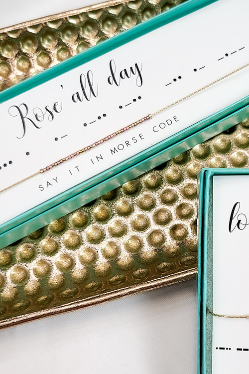 MORSE CODE NECKLACE | ROSÉ ALL DAY