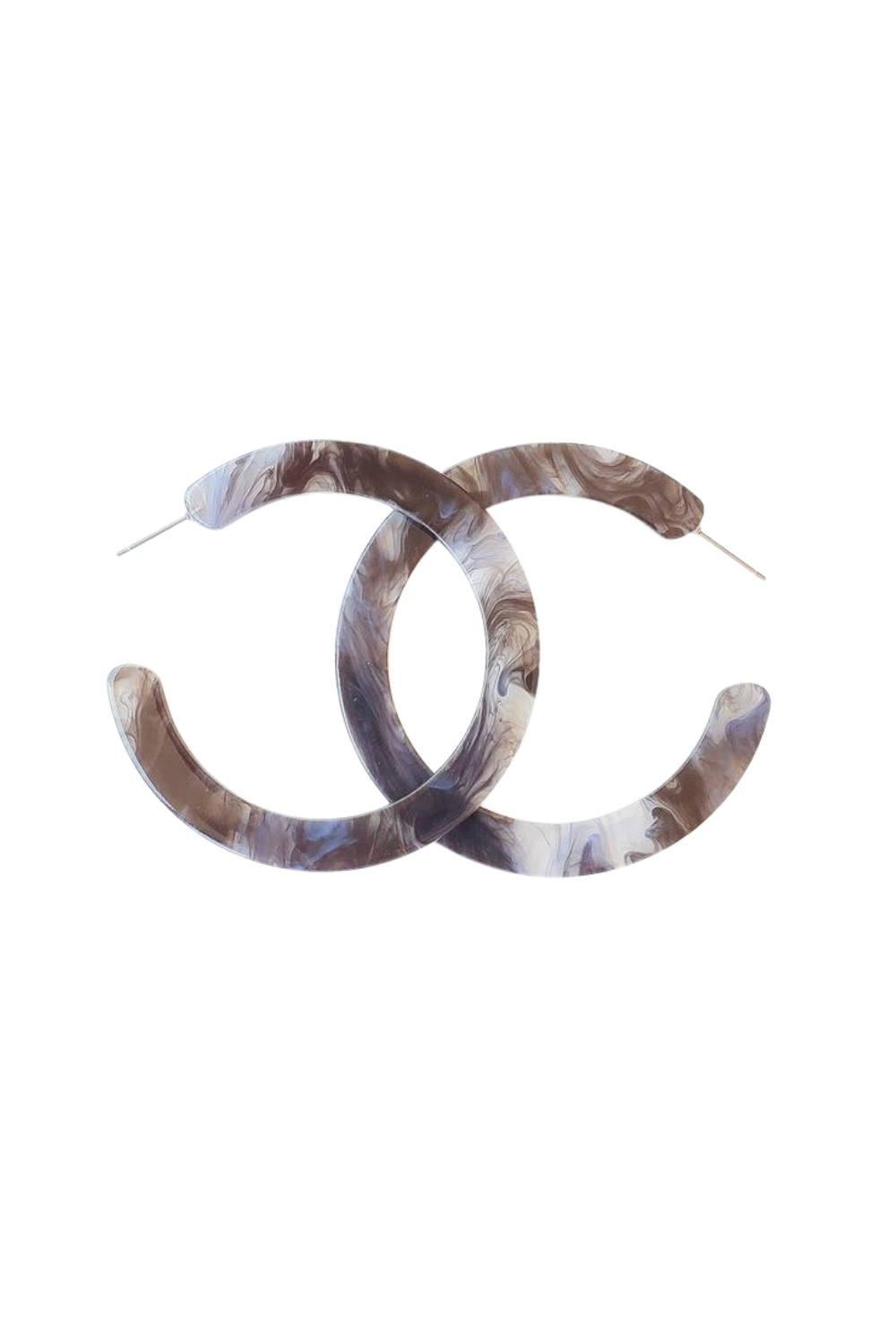 LARGE ACRYLIC HOOPS | NAVY SMOKE
