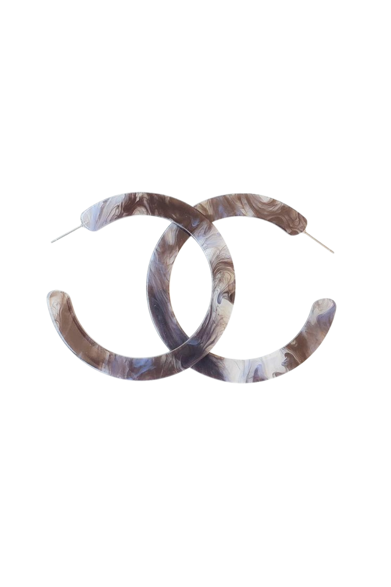 LARGE ACRYLIC HOOPS | NAVY SMOKE