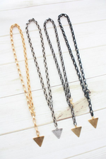 Virtue Jewelry Adjustable Rolo Necklace with Triangle Charm | Bella Lucca Boutique