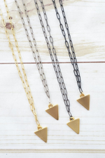 Virtue Jewelry Paperclip Clip Necklace With Triangle Charm | Bella Lucca Boutique