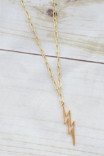 Paperclip Necklace with Lightning Bolt Charm | Bella Lucca Boutique