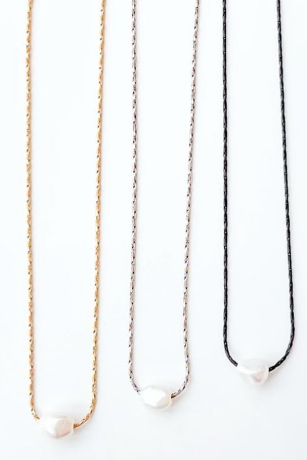 PETITE ROPE CHAIN BLACK | MINI PEARL