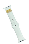 White Silicone Apple Watch Band with Gold Accent Rings | Bella Lucca Boutique All Rights Reserved