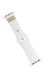 White Silicone Apple Watch Band Gold & Pearl Accent Rings | Bella Lucca Boutique All Rights Reserved