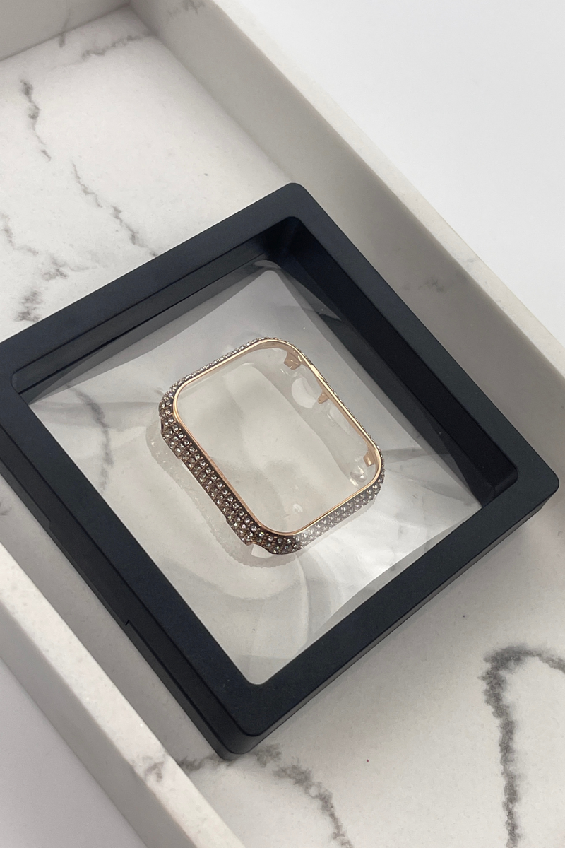 Gold Crystal CZ Apple Watch Face Plate Bumper | Bella Lucca Boutique All Rights Reserved