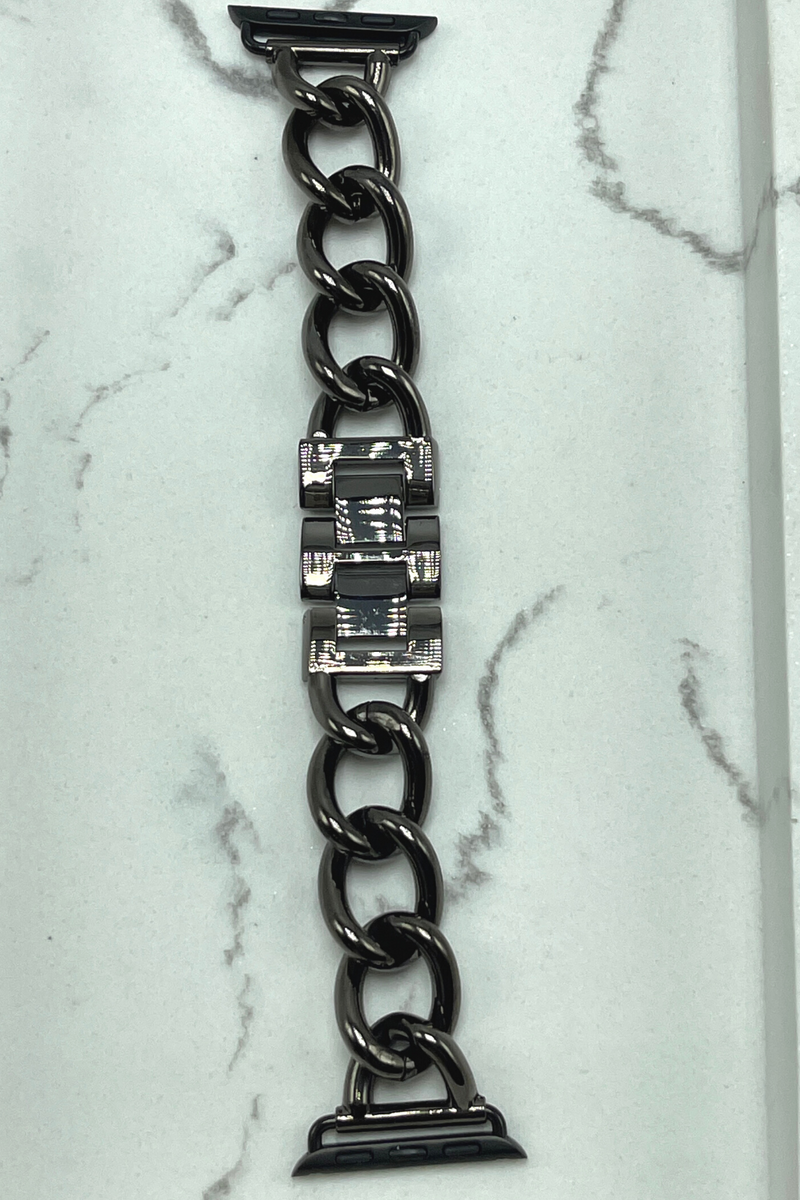Chunky Gunmetal Chain Link Apple Watch Band | Bella Lucca Boutique All Rights Reserved