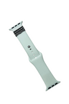 White Silicone Apple Watch Band with Gunmetal Accent Rings | Bella Lucca Boutique All Rights Reserved