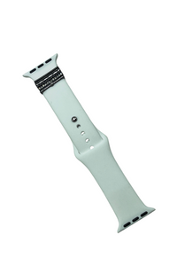 White Silicone Apple Watch Band with Gunmetal Accent Rings | Bella Lucca Boutique All Rights Reserved