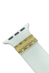 White Silicone Apple Watch Band Gold & Pearl Accent Rings | Bella Lucca Boutique All Rights Reserved