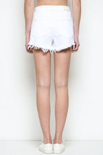 White Button Front High Rise Jean Shorts | Bella Lucca Boutique