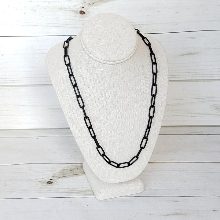 XL Paperclip Necklace | Black