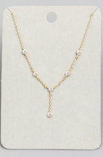 RHINESTONE LARIAT NECKLACE