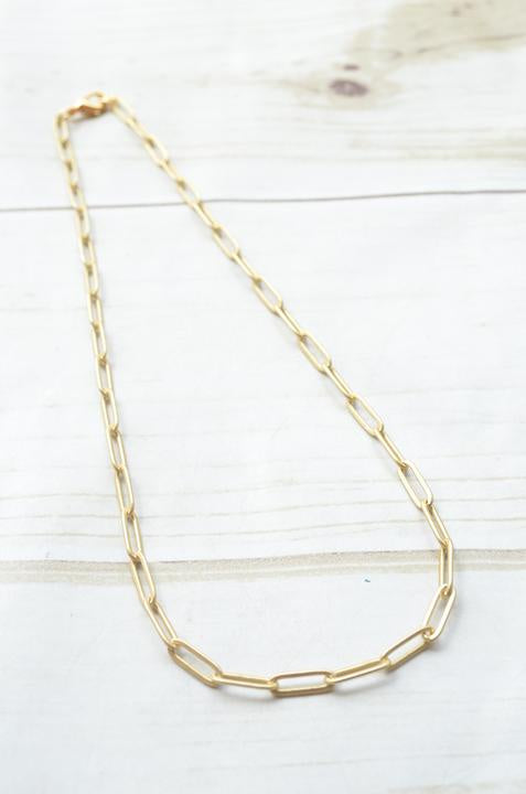 Virtue Jewelry Large Gold Paperclip Necklace | Bella Lucca Boutique