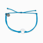 Pura Vida White Enamel Wave Charm Bracelet | Neon Blue