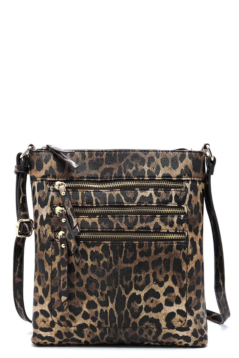 Vegan Leopard Satchel Crossbody | Bella Lucca Boutique