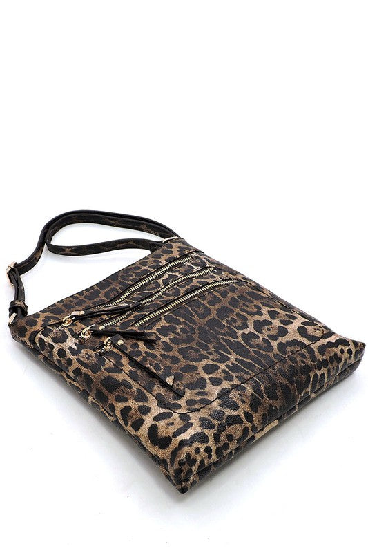 Vegan Leopard Satchel Crossbody | Bella Lucca Boutique