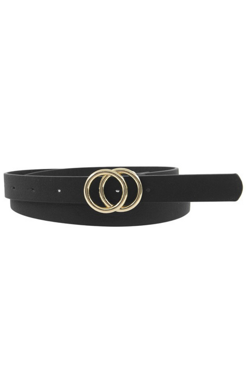 Black Thin and Skinny Double O Metal Belt Buckle | Bella Lucca Boutique