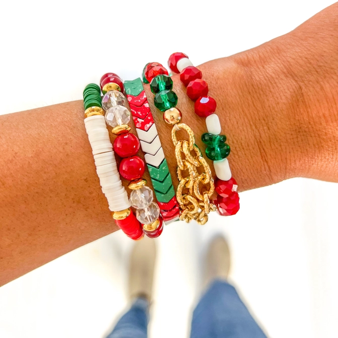 Chevron Christmas Bracelet Stack | Bella Lucca Boutique