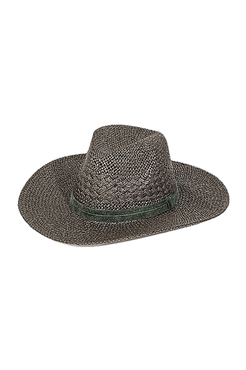 WOVEN STRAW PANAMA HAT | OLIVE RIBBON