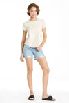 Another Love Elaina Top Bone Ivory Faux Leather | Bella Lucca Boutique