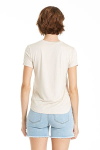 Another Love Elaina Top Bone Ivory Faux Leather | Bella Lucca Boutique