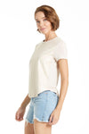 Another Love Elaina Top Bone Ivory Faux Leather | Bella Lucca Boutique