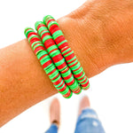 Red & Green Heishi Bracelet | Bella Lucca Boutique
