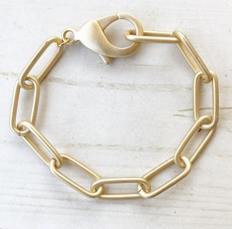 Virtue Jewelry XL Gold Paperclip Bracelet | Bella Lucca Boutique