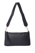 Black Leatherette Shoulder Bag | Bella Lucca Boutique