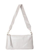 Ivory Leatherette Shoulder Bag | Bella Lucca Boutique